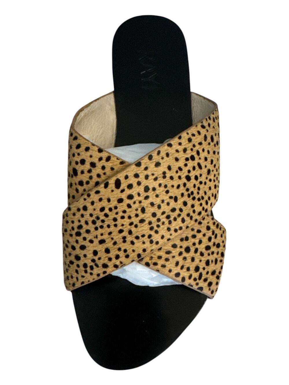 Raye Pony Hair Crossover Sandals Slides SZ 5.5